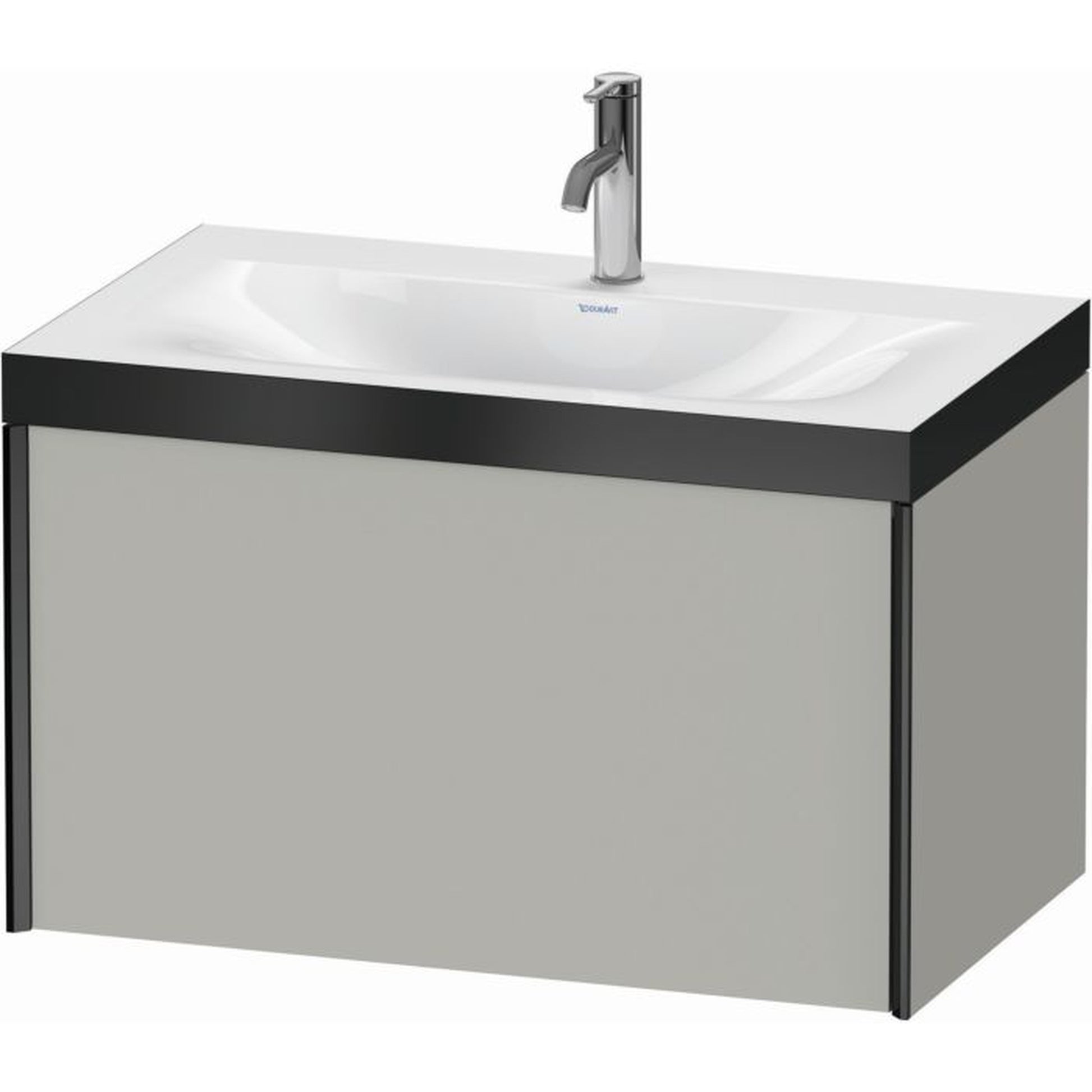 Duravit XViu 31" x 20" x 19" One Drawer C-Bonded Wall-Mount Vanity Kit With One Tap Hole, Concrete Gray (XV4610OB207P)