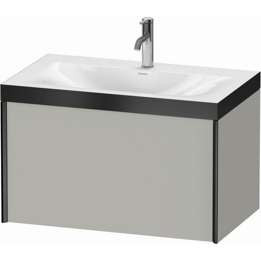 Duravit XViu 31" x 20" x 19" One Drawer C-Bonded Wall-Mount Vanity Kit With One Tap Hole, Concrete Gray (XV4610OB207P)