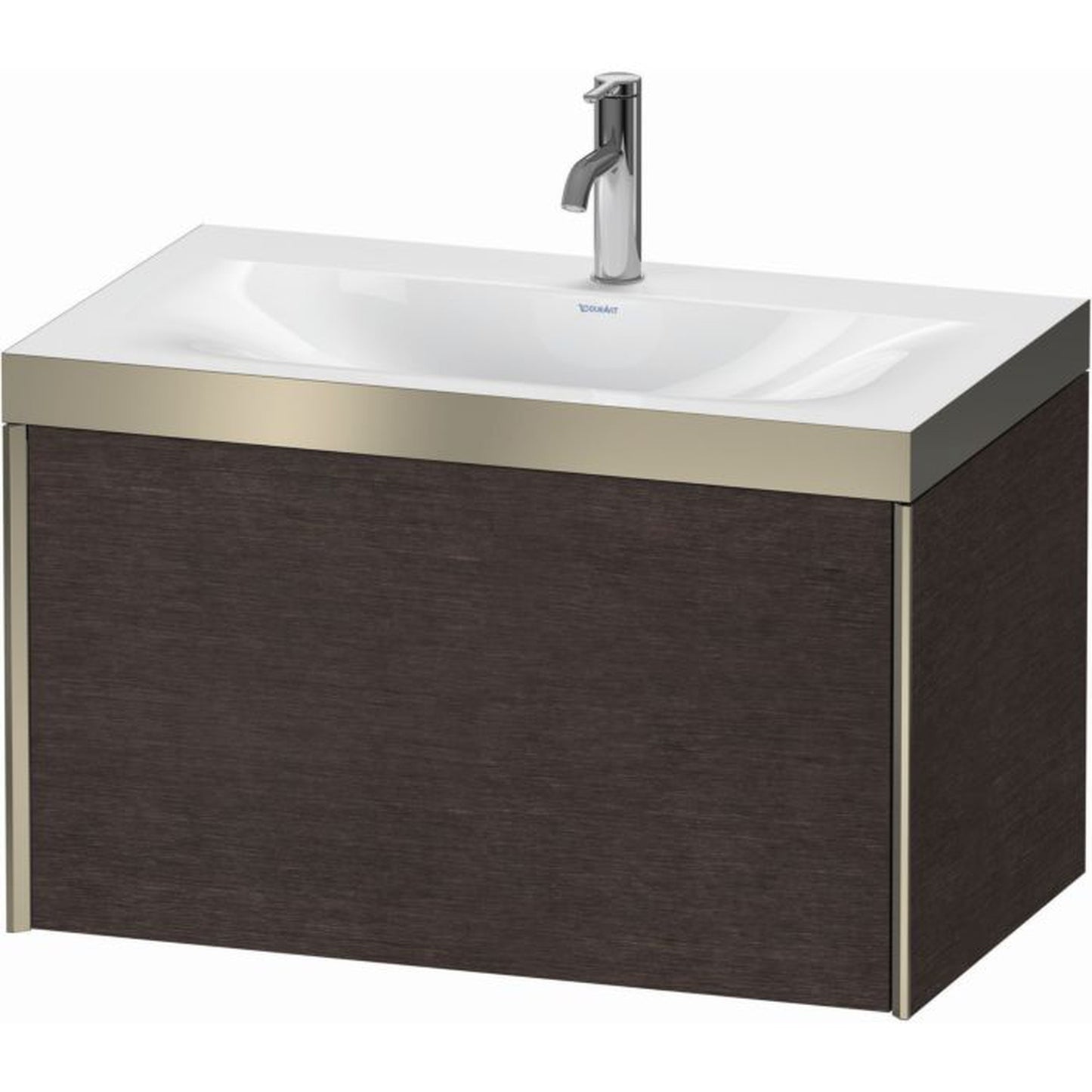 Duravit XViu 31" x 20" x 19" One Drawer C-Bonded Wall-Mount Vanity Kit With One Tap Hole, Dark Brushed Oak (XV4610OB172P)