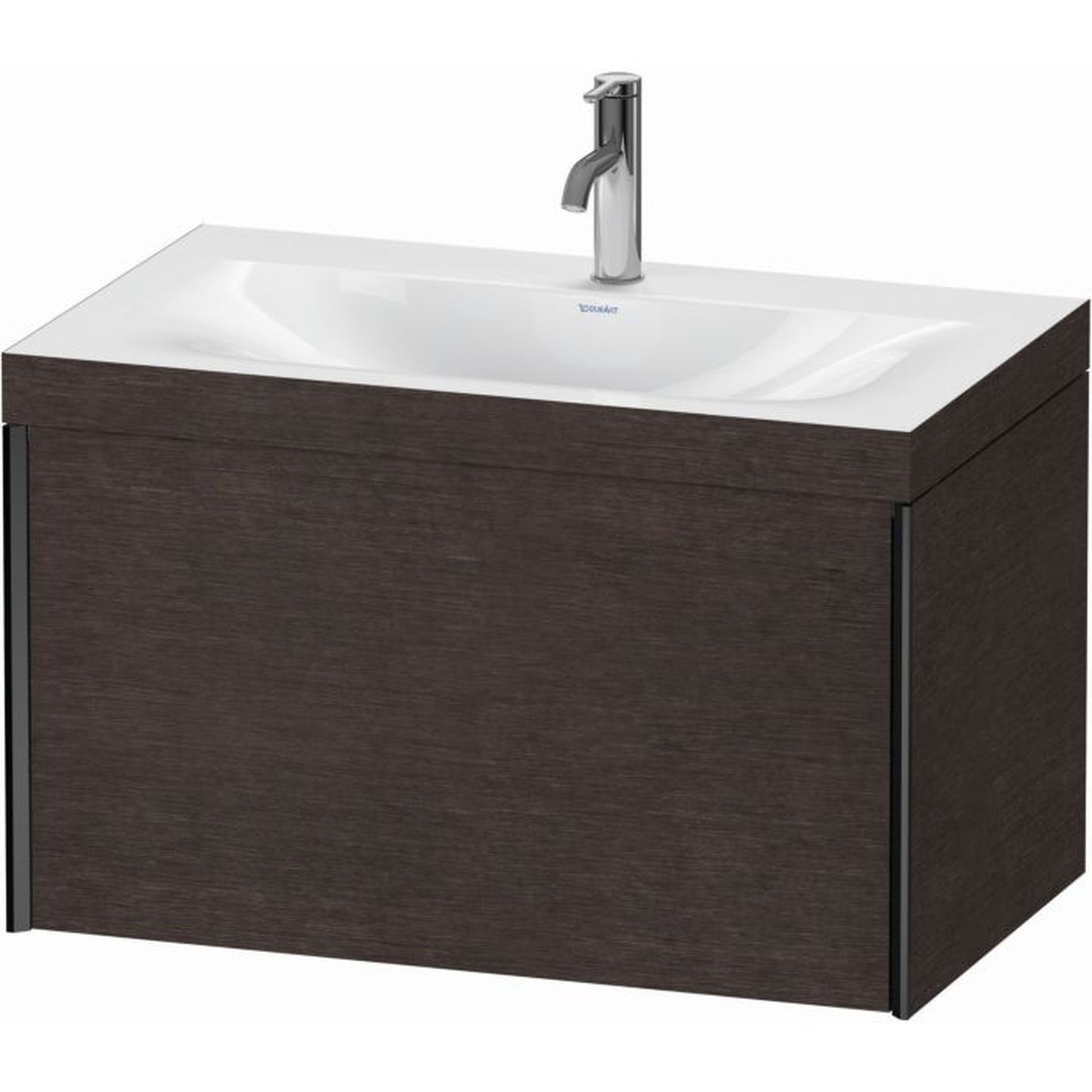 Duravit XViu 31" x 20" x 19" One Drawer C-Bonded Wall-Mount Vanity Kit With One Tap Hole, Dark Brushed Oak (XV4610OB272C)