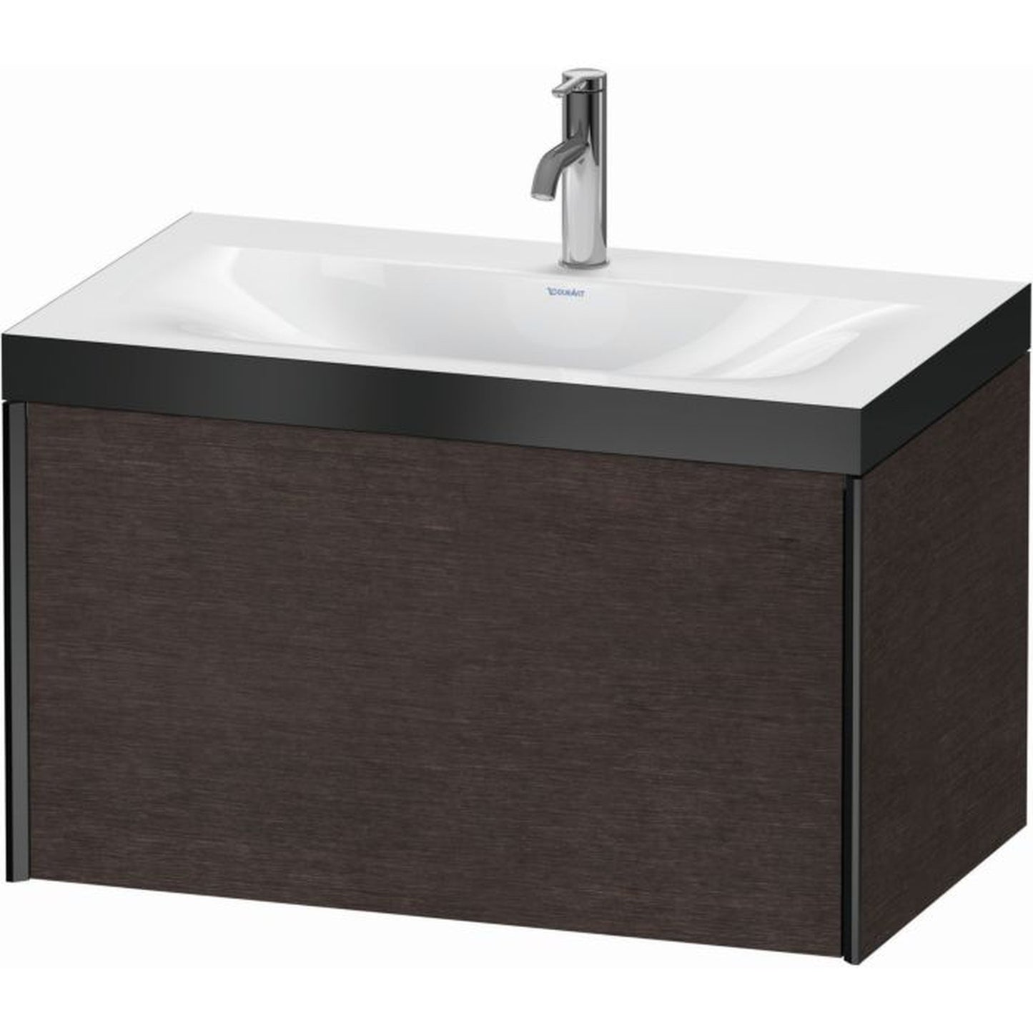 Duravit XViu 31" x 20" x 19" One Drawer C-Bonded Wall-Mount Vanity Kit With One Tap Hole, Dark Brushed Oak (XV4610OB272P)