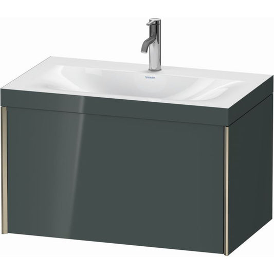 Duravit XViu 31" x 20" x 19" One Drawer C-Bonded Wall-Mount Vanity Kit With One Tap Hole, Dolomite Gray (XV4610OB138C)