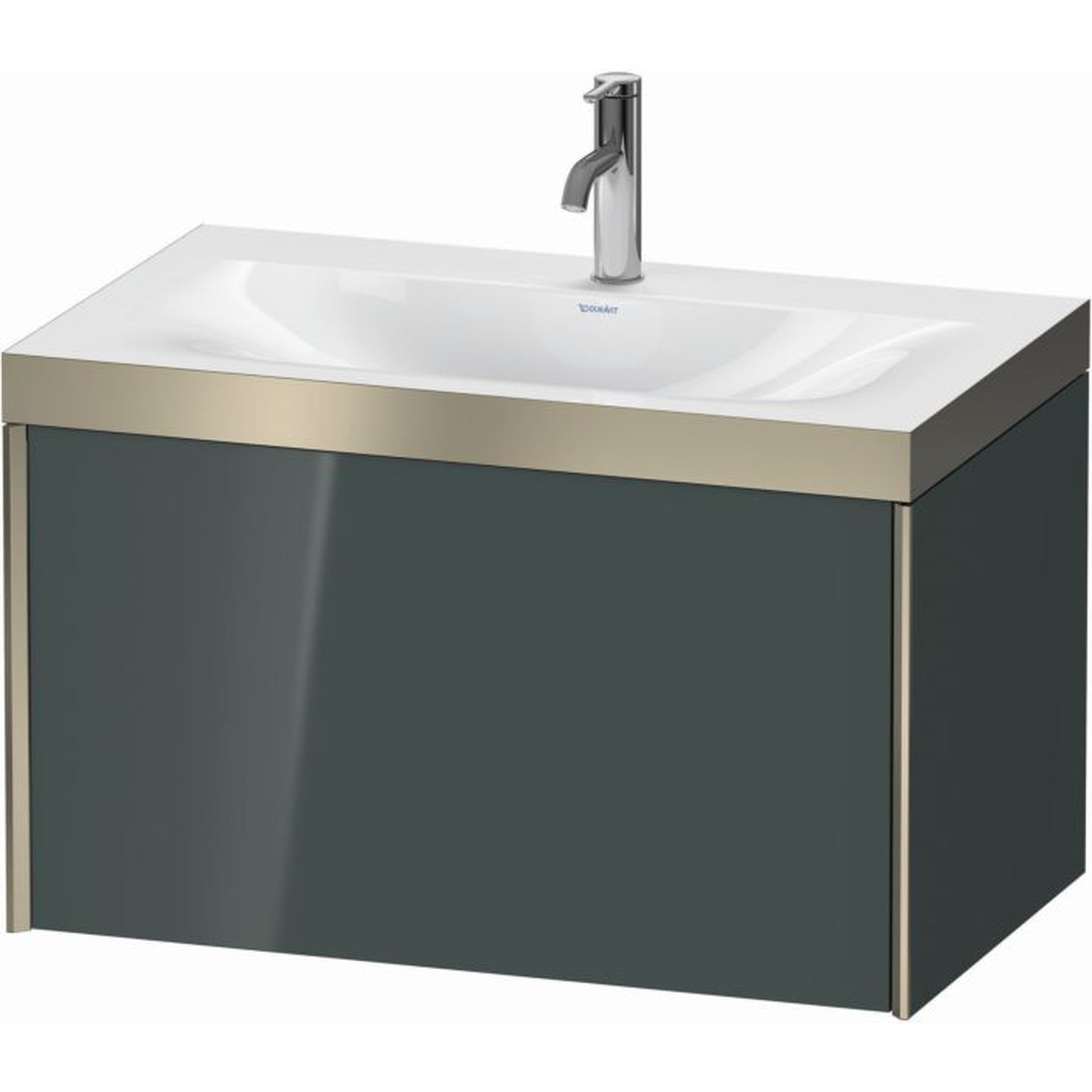 Duravit XViu 31" x 20" x 19" One Drawer C-Bonded Wall-Mount Vanity Kit With One Tap Hole, Dolomite Gray (XV4610OB138P)