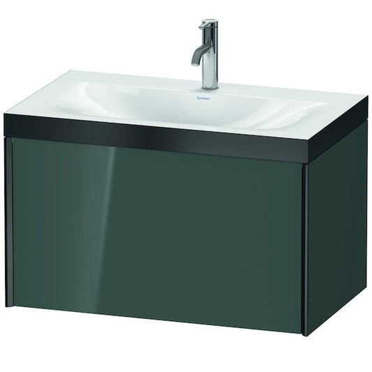 Duravit XViu 31" x 20" x 19" One Drawer C-Bonded Wall-Mount Vanity Kit With One Tap Hole, Dolomite Gray (XV4610OB238P)