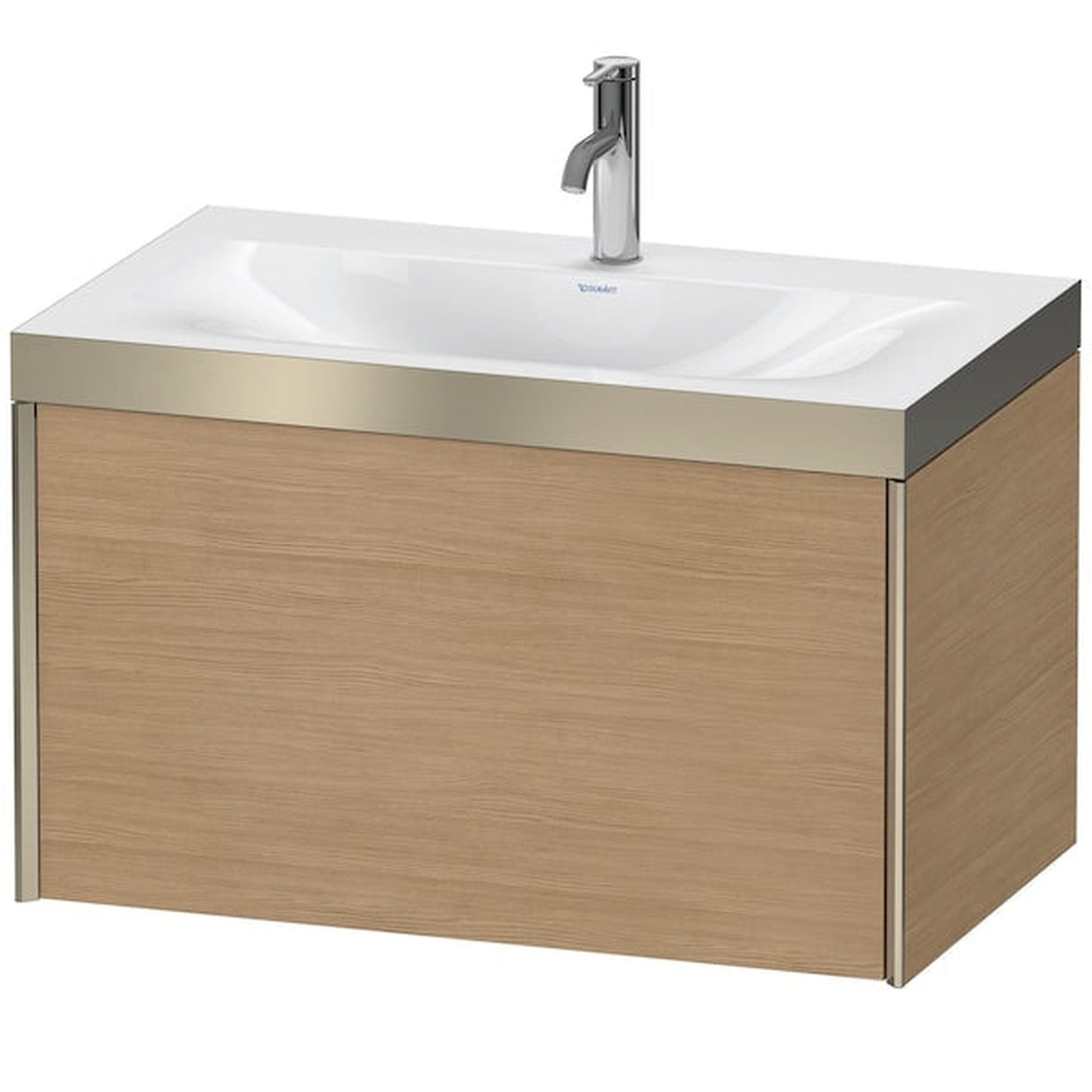 Duravit XViu 31" x 20" x 19" One Drawer C-Bonded Wall-Mount Vanity Kit With One Tap Hole, European Oak (XV4610OB152P)