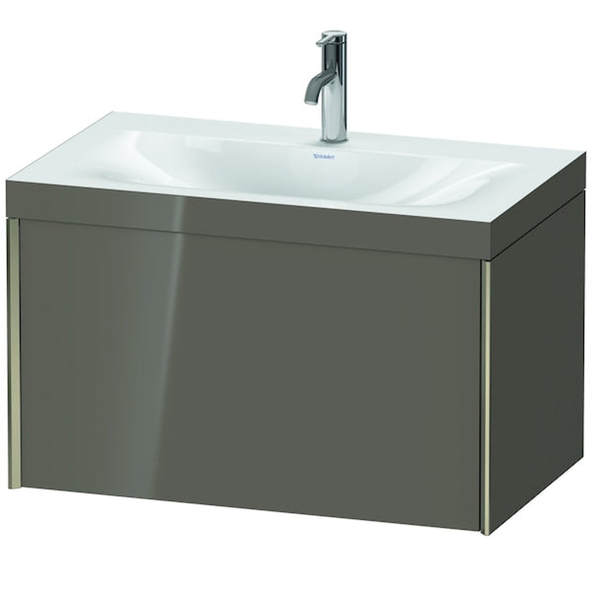 Duravit XViu 31" x 20" x 19" One Drawer C-Bonded Wall-Mount Vanity Kit With One Tap Hole, Flannel Gray (XV4610OB189C)