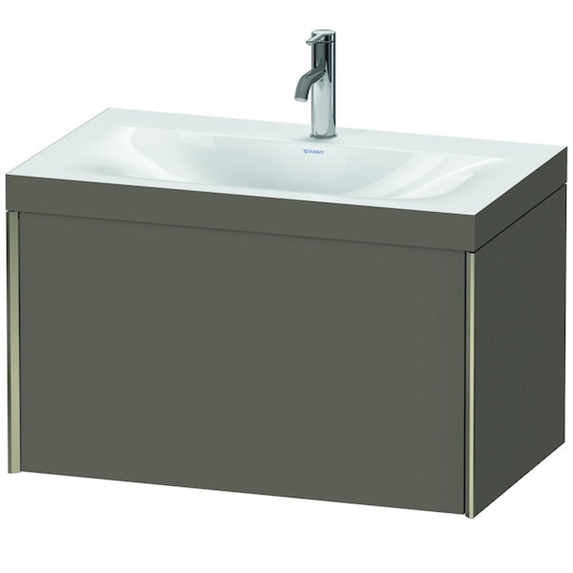 Duravit XViu 31" x 20" x 19" One Drawer C-Bonded Wall-Mount Vanity Kit With One Tap Hole, Flannel Gray (XV4610OB190C)