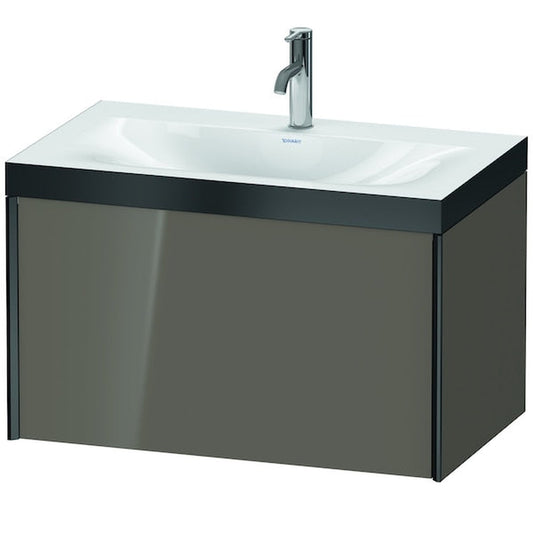 Duravit XViu 31" x 20" x 19" One Drawer C-Bonded Wall-Mount Vanity Kit With One Tap Hole, Flannel Gray (XV4610OB289P)