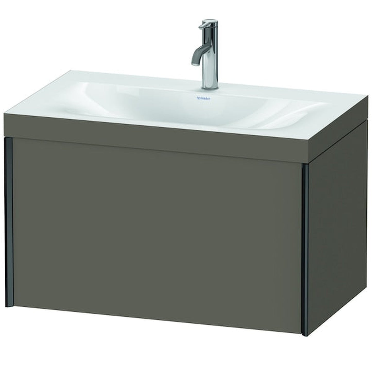 Duravit XViu 31" x 20" x 19" One Drawer C-Bonded Wall-Mount Vanity Kit With One Tap Hole, Flannel Gray (XV4610OB290C)