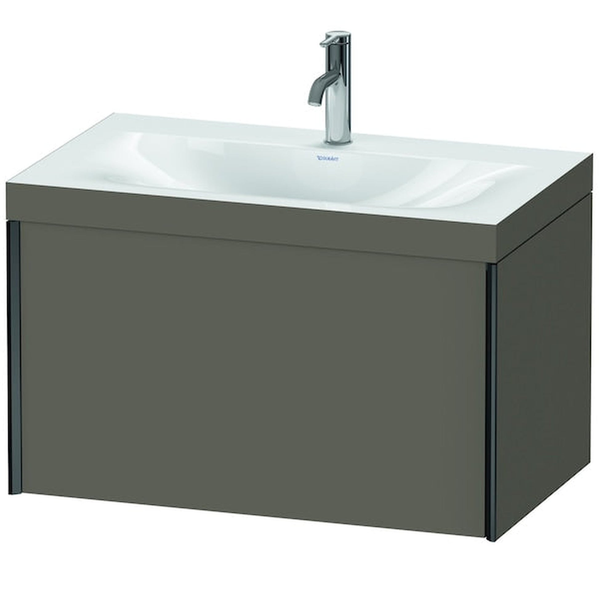 Duravit XViu 31" x 20" x 19" One Drawer C-Bonded Wall-Mount Vanity Kit With One Tap Hole, Flannel Gray (XV4610OB290C)
