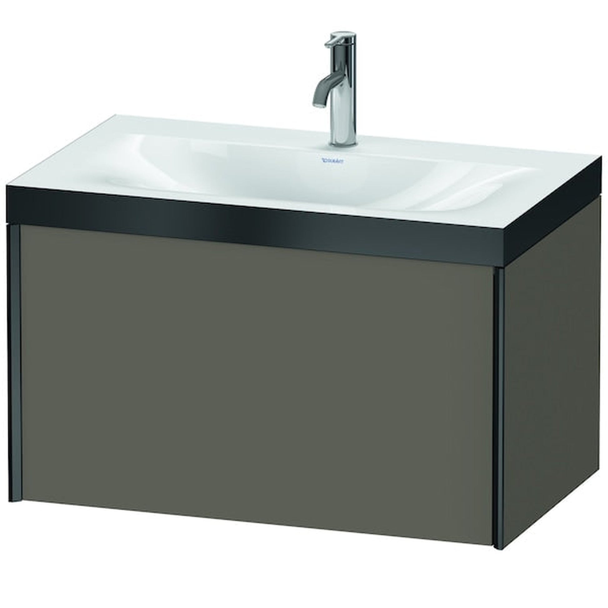 Duravit XViu 31" x 20" x 19" One Drawer C-Bonded Wall-Mount Vanity Kit With One Tap Hole, Flannel Gray (XV4610OB290P)