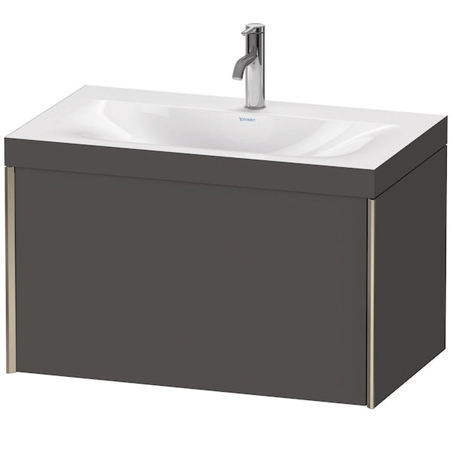 Duravit XViu 31" x 20" x 19" One Drawer C-Bonded Wall-Mount Vanity Kit With One Tap Hole, Graphite (XV4610OB149C)