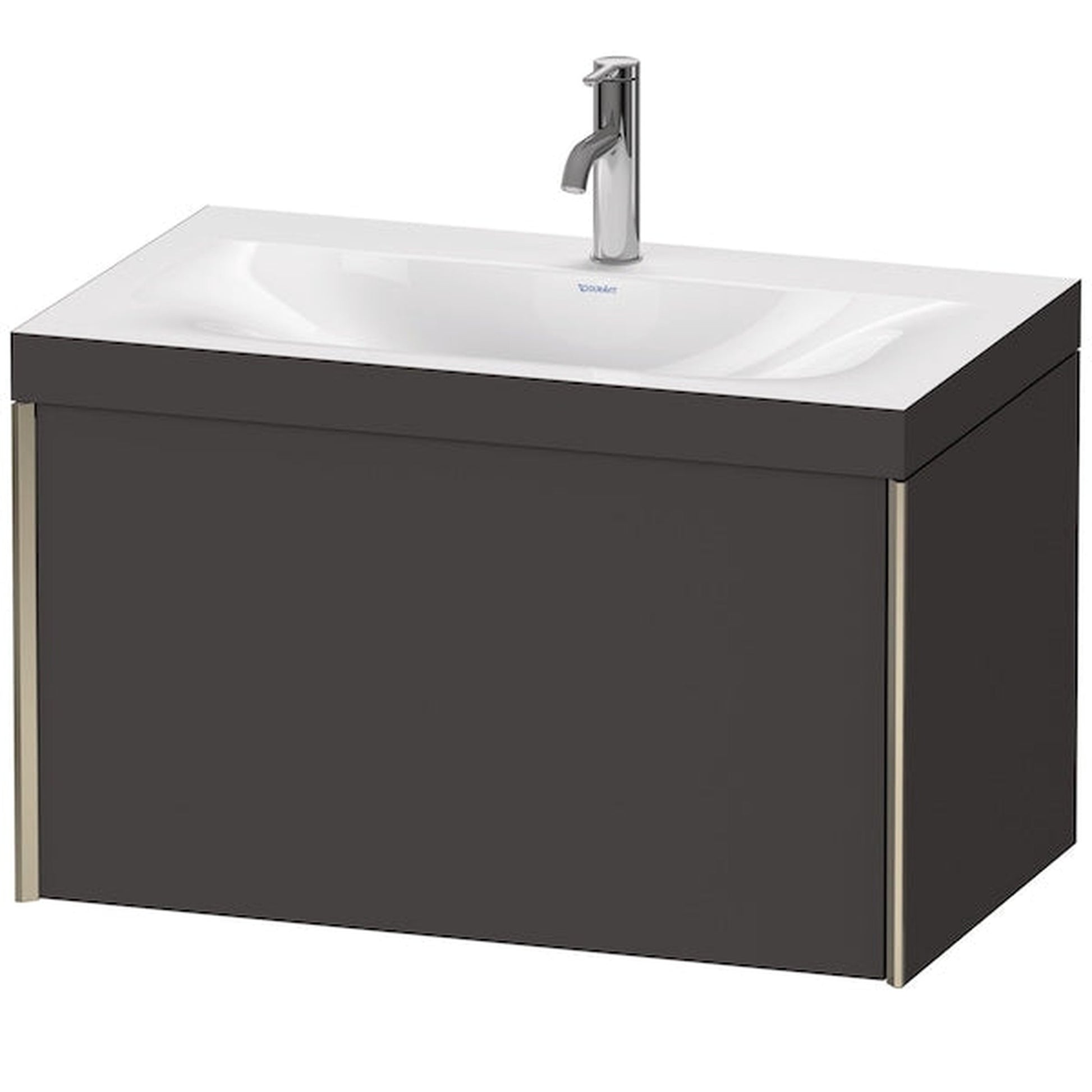Duravit XViu 31" x 20" x 19" One Drawer C-Bonded Wall-Mount Vanity Kit With One Tap Hole, Graphite (XV4610OB180C)
