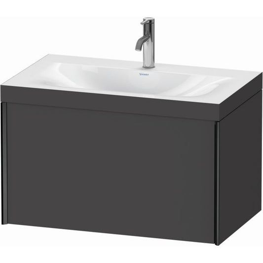 Duravit XViu 31" x 20" x 19" One Drawer C-Bonded Wall-Mount Vanity Kit With One Tap Hole, Graphite (XV4610OB249C)