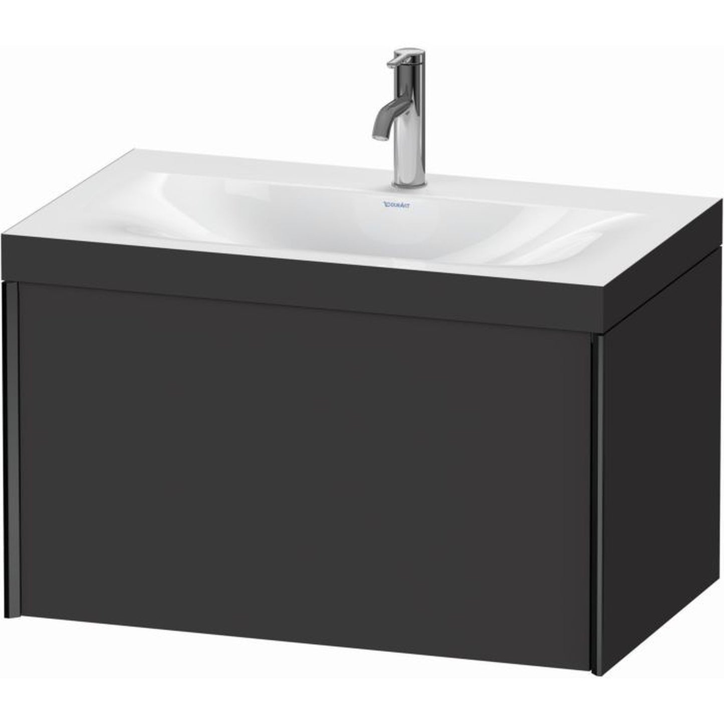 Duravit XViu 31" x 20" x 19" One Drawer C-Bonded Wall-Mount Vanity Kit With One Tap Hole, Graphite (XV4610OB280C)