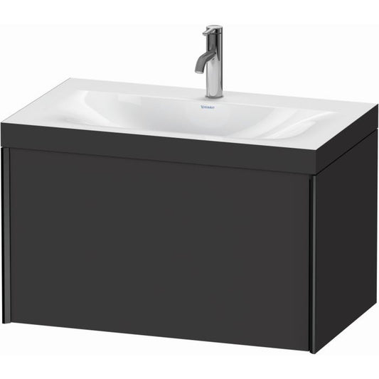 Duravit XViu 31" x 20" x 19" One Drawer C-Bonded Wall-Mount Vanity Kit With One Tap Hole, Graphite (XV4610OB280C)