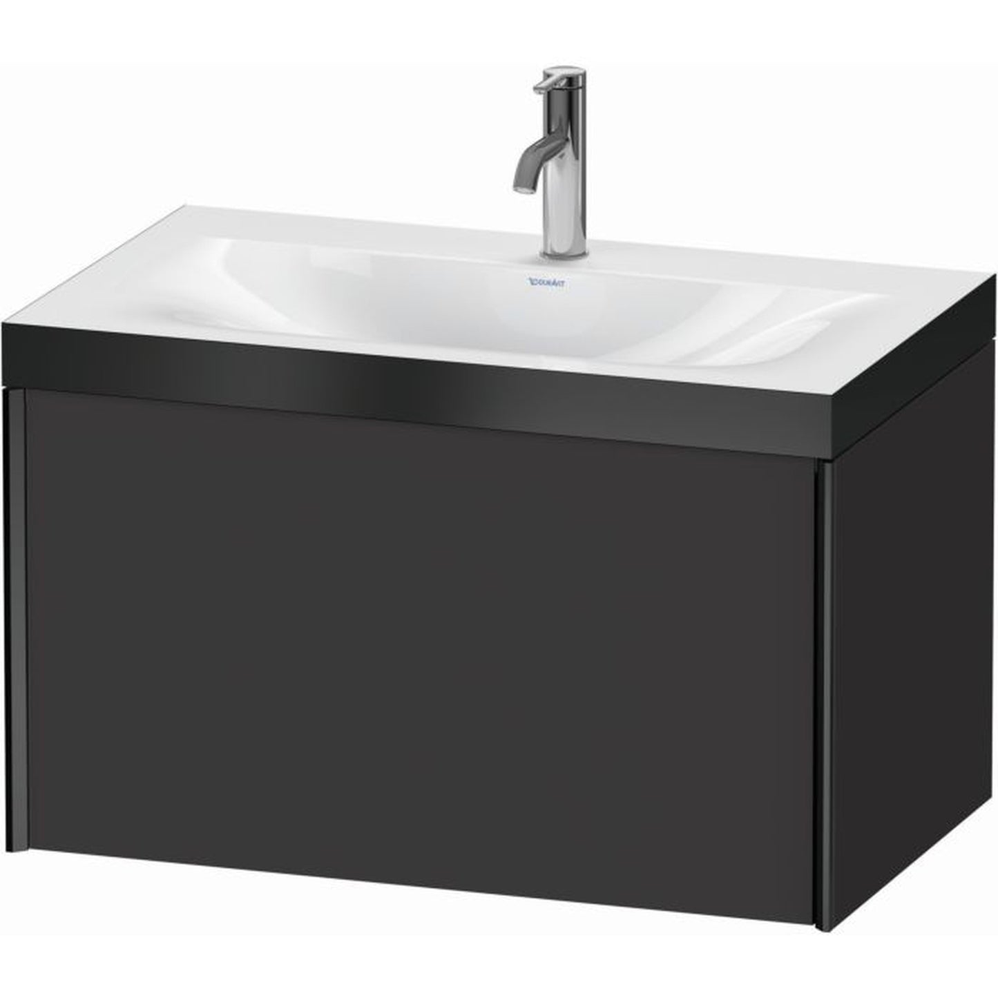 Duravit XViu 31" x 20" x 19" One Drawer C-Bonded Wall-Mount Vanity Kit With One Tap Hole, Graphite (XV4610OB280P)