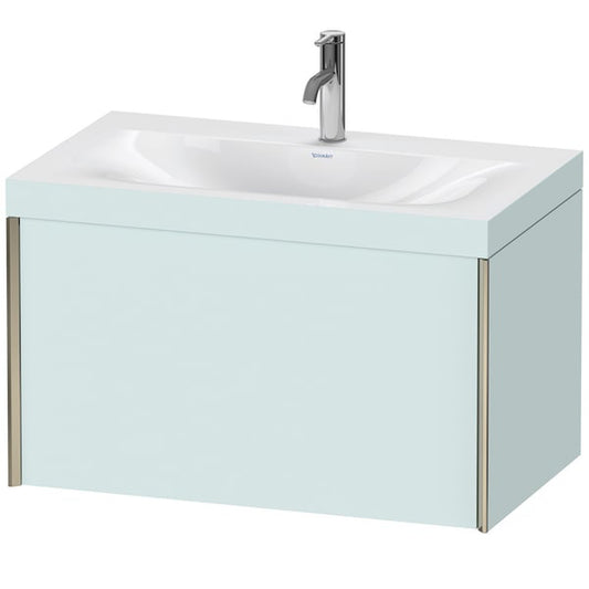 Duravit XViu 31" x 20" x 19" One Drawer C-Bonded Wall-Mount Vanity Kit With One Tap Hole, Light Blue (XV4610OB109C)