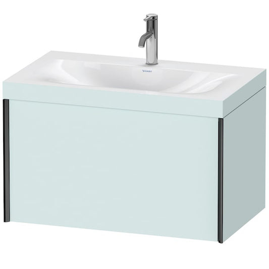 Duravit XViu 31" x 20" x 19" One Drawer C-Bonded Wall-Mount Vanity Kit With One Tap Hole, Light Blue (XV4610OB209C)