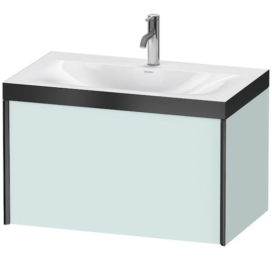 Duravit XViu 31" x 20" x 19" One Drawer C-Bonded Wall-Mount Vanity Kit With One Tap Hole, Light Blue (XV4610OB209P)