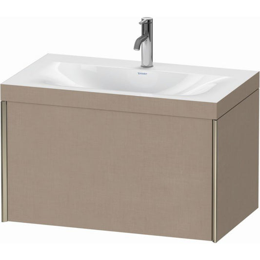 Duravit XViu 31" x 20" x 19" One Drawer C-Bonded Wall-Mount Vanity Kit With One Tap Hole, Linen (XV4610OB175C)