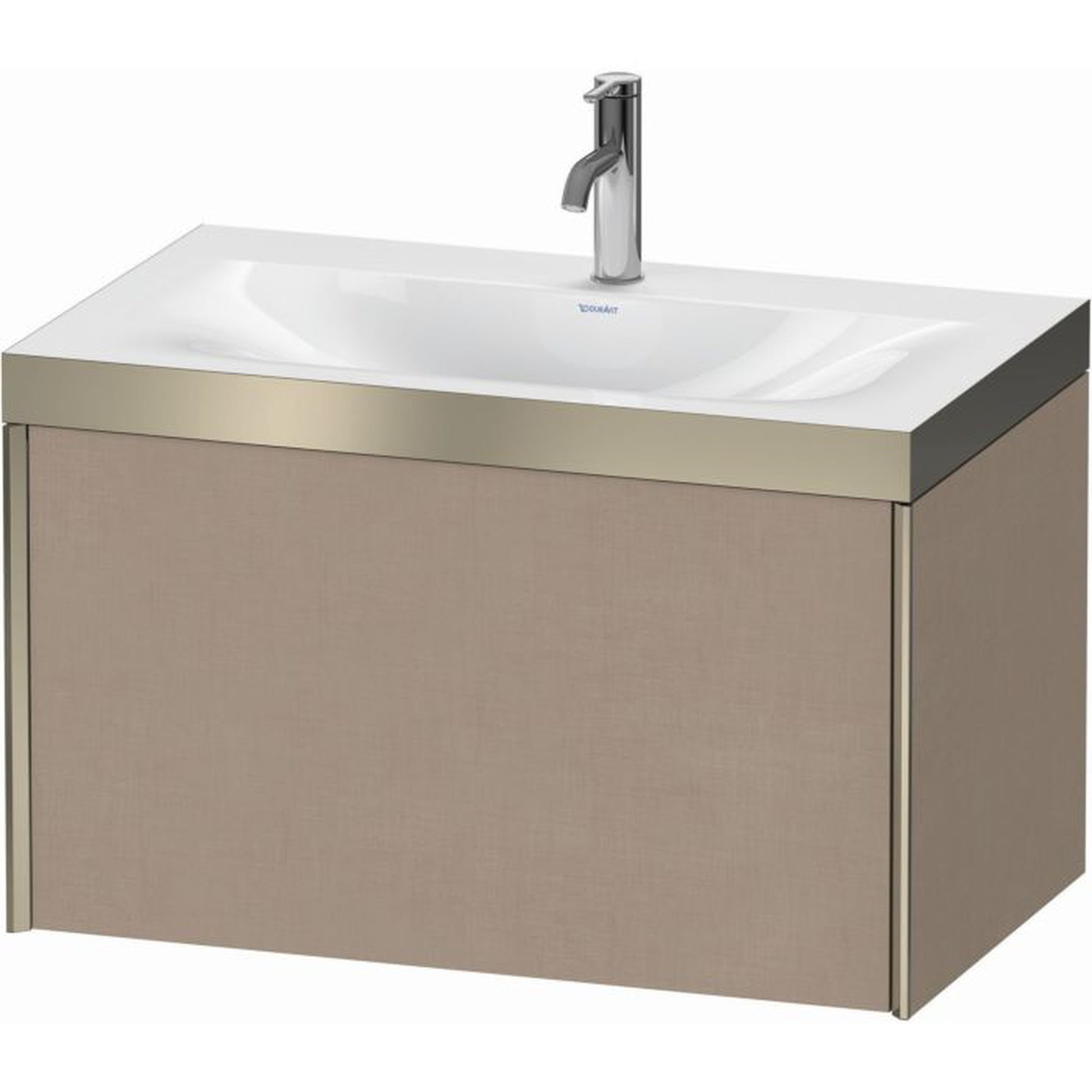 Duravit XViu 31" x 20" x 19" One Drawer C-Bonded Wall-Mount Vanity Kit With One Tap Hole, Linen (XV4610OB175P)