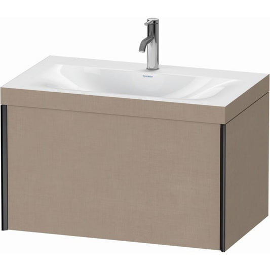 Duravit XViu 31" x 20" x 19" One Drawer C-Bonded Wall-Mount Vanity Kit With One Tap Hole, Linen (XV4610OB275C)