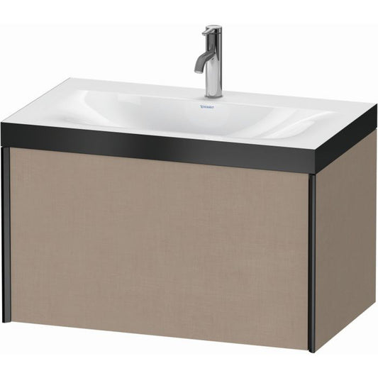 Duravit XViu 31" x 20" x 19" One Drawer C-Bonded Wall-Mount Vanity Kit With One Tap Hole, Linen (XV4610OB275P)