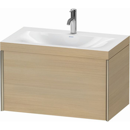 Duravit XViu 31" x 20" x 19" One Drawer C-Bonded Wall-Mount Vanity Kit With One Tap Hole, Mediterranean Oak (XV4610OB171C)