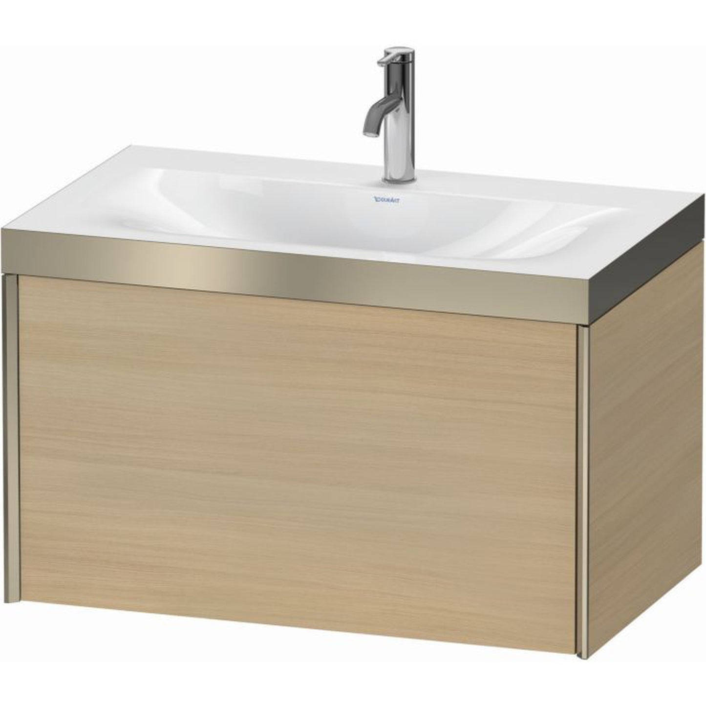 Duravit XViu 31" x 20" x 19" One Drawer C-Bonded Wall-Mount Vanity Kit With One Tap Hole, Mediterranean Oak (XV4610OB171P)