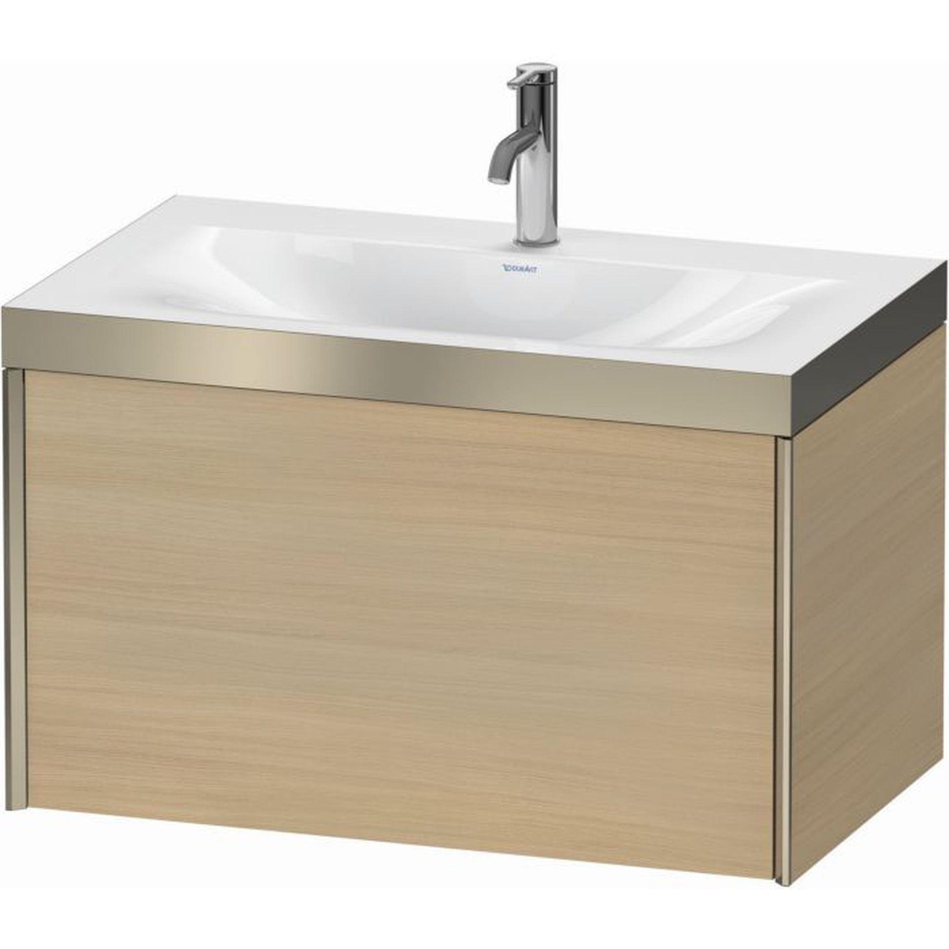 Duravit XViu 31" x 20" x 19" One Drawer C-Bonded Wall-Mount Vanity Kit With One Tap Hole, Mediterranean Oak (XV4610OB171P)