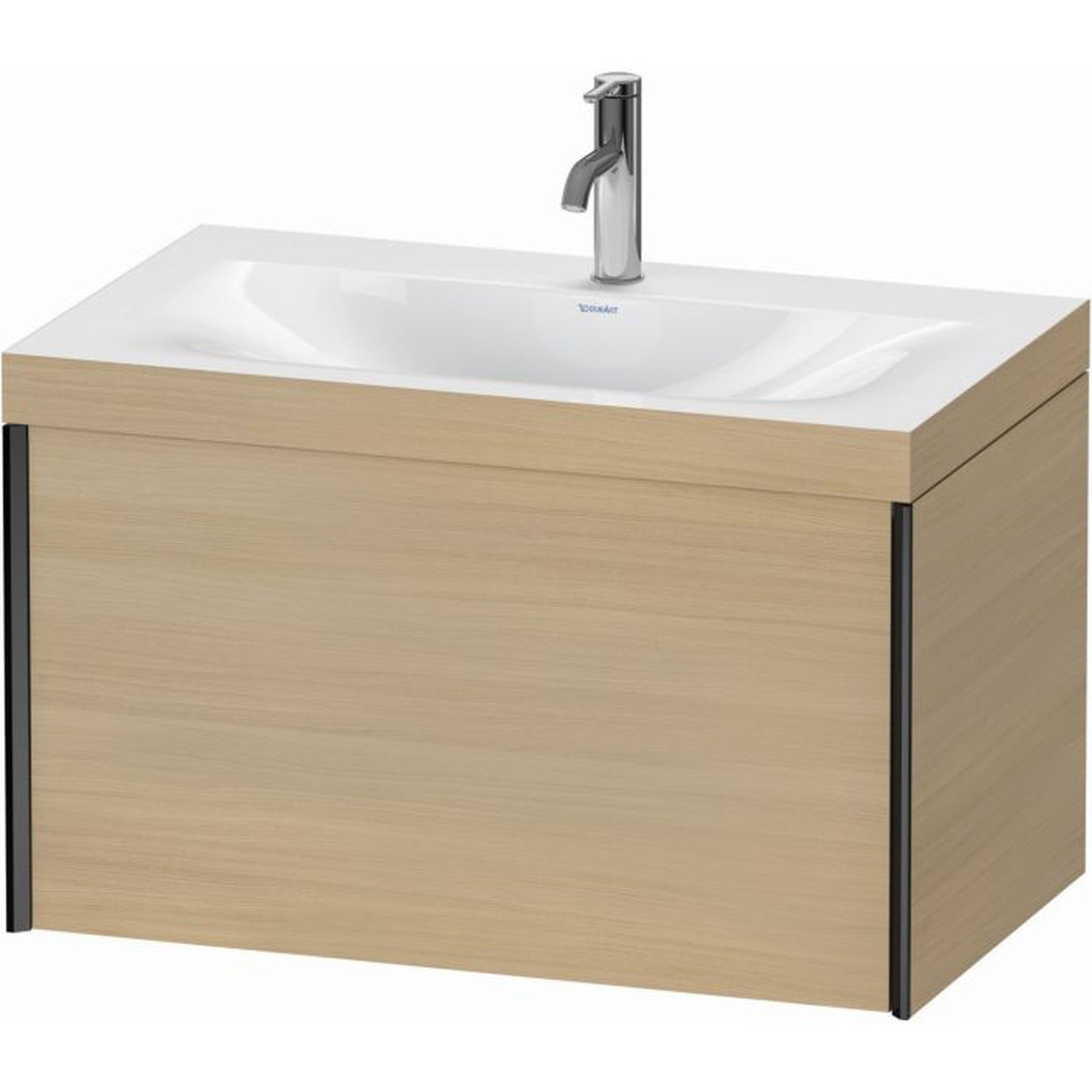 Duravit XViu 31" x 20" x 19" One Drawer C-Bonded Wall-Mount Vanity Kit With One Tap Hole, Mediterranean Oak (XV4610OB271C)