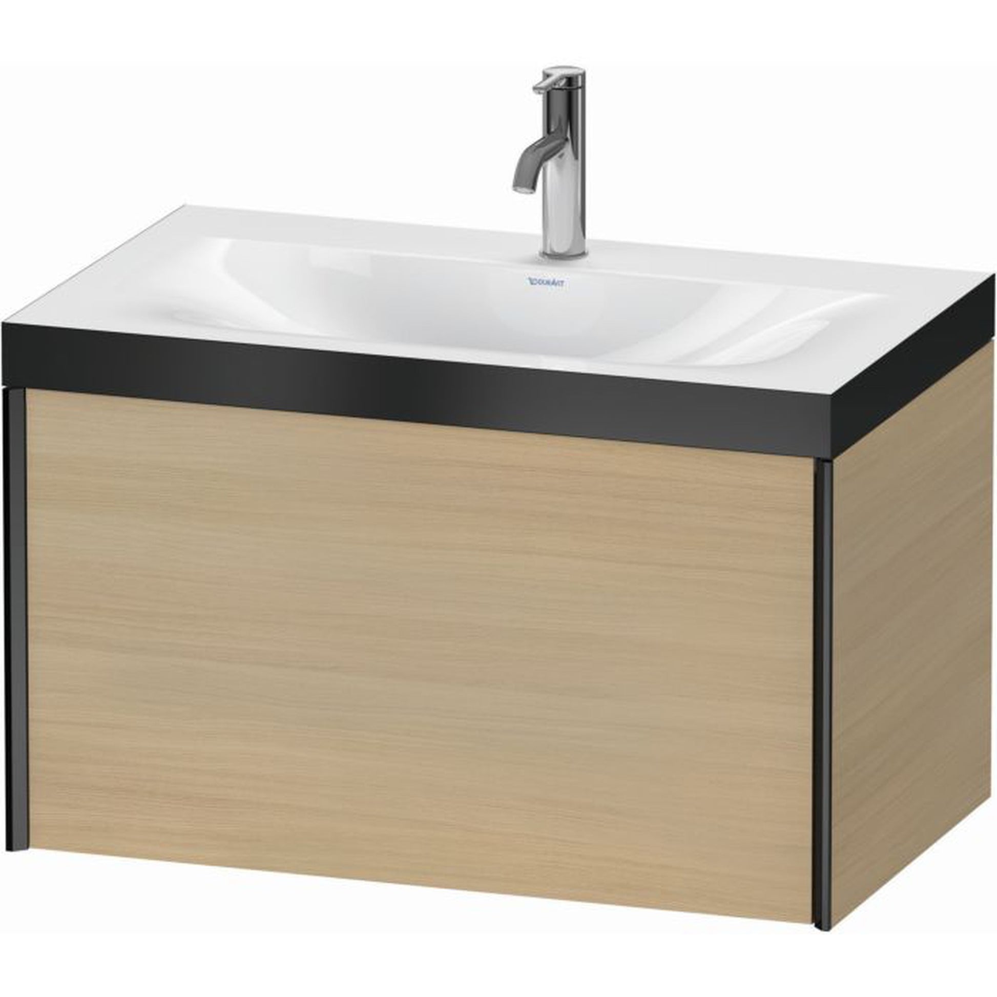 Duravit XViu 31" x 20" x 19" One Drawer C-Bonded Wall-Mount Vanity Kit With One Tap Hole, Mediterranean Oak (XV4610OB271P)