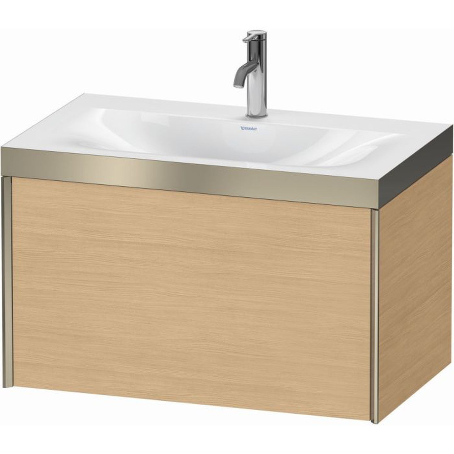 Duravit XViu 31" x 20" x 19" One Drawer C-Bonded Wall-Mount Vanity Kit With One Tap Hole, Natural Oak (XV4610OB130P)