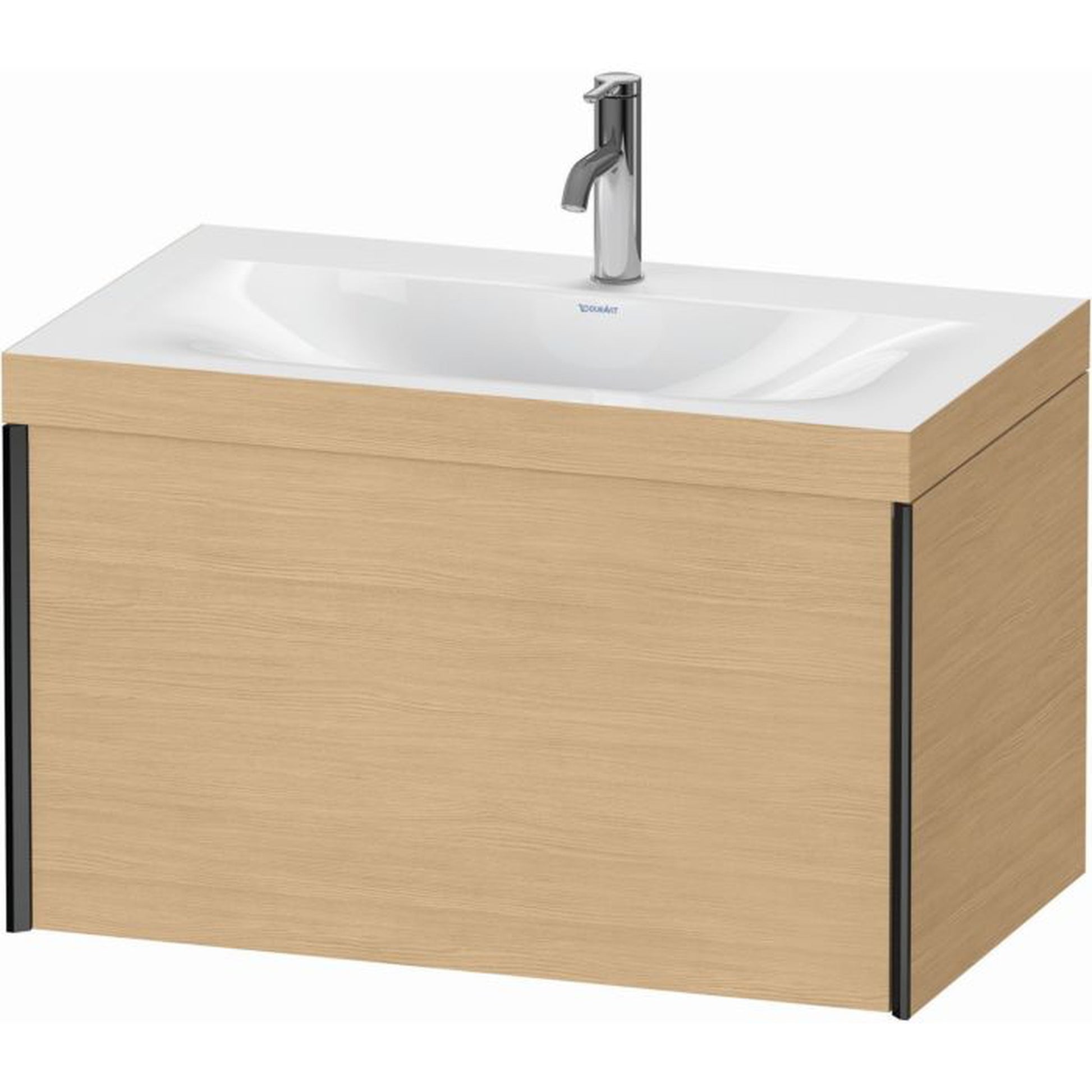 Duravit XViu 31" x 20" x 19" One Drawer C-Bonded Wall-Mount Vanity Kit With One Tap Hole, Natural Oak (XV4610OB230C)