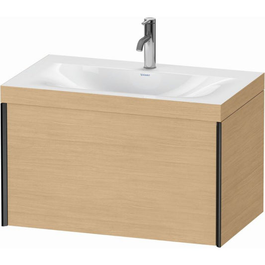 Duravit XViu 31" x 20" x 19" One Drawer C-Bonded Wall-Mount Vanity Kit With One Tap Hole, Natural Oak (XV4610OB230C)