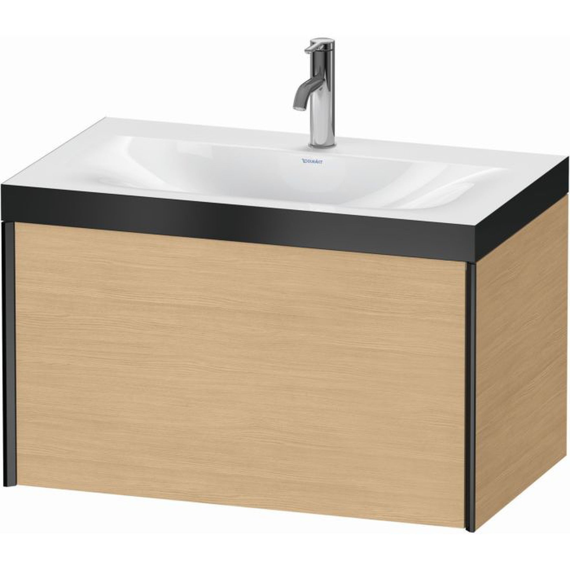 Duravit XViu 31" x 20" x 19" One Drawer C-Bonded Wall-Mount Vanity Kit With One Tap Hole, Natural Oak (XV4610OB230P)