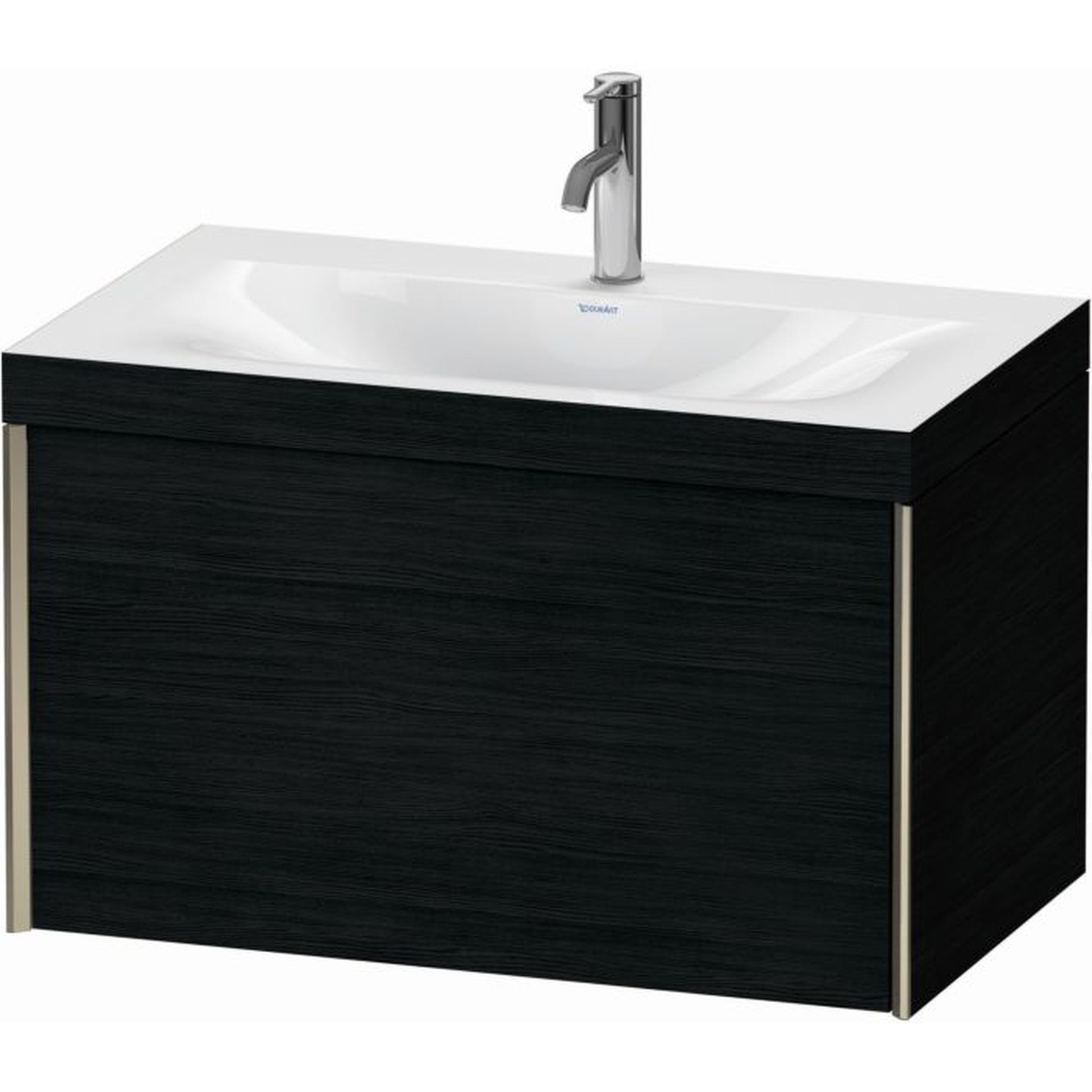 Duravit XViu 31" x 20" x 19" One Drawer C-Bonded Wall-Mount Vanity Kit With One Tap Hole, Oak Black (XV4610OB116C)