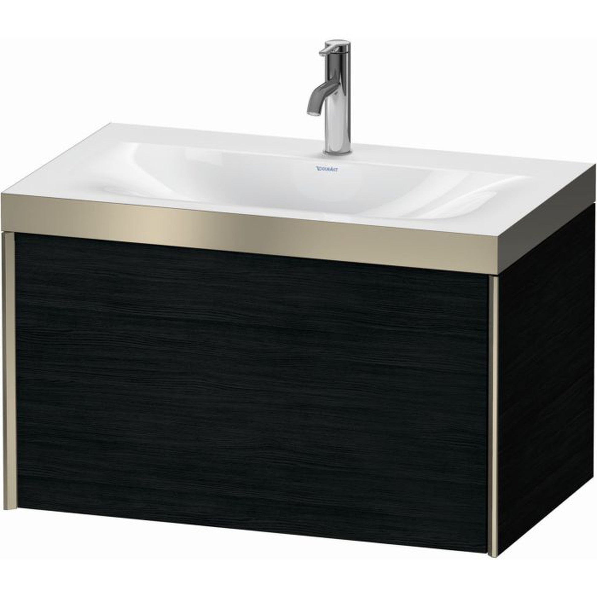 Duravit XViu 31" x 20" x 19" One Drawer C-Bonded Wall-Mount Vanity Kit With One Tap Hole, Oak Black (XV4610OB116P)