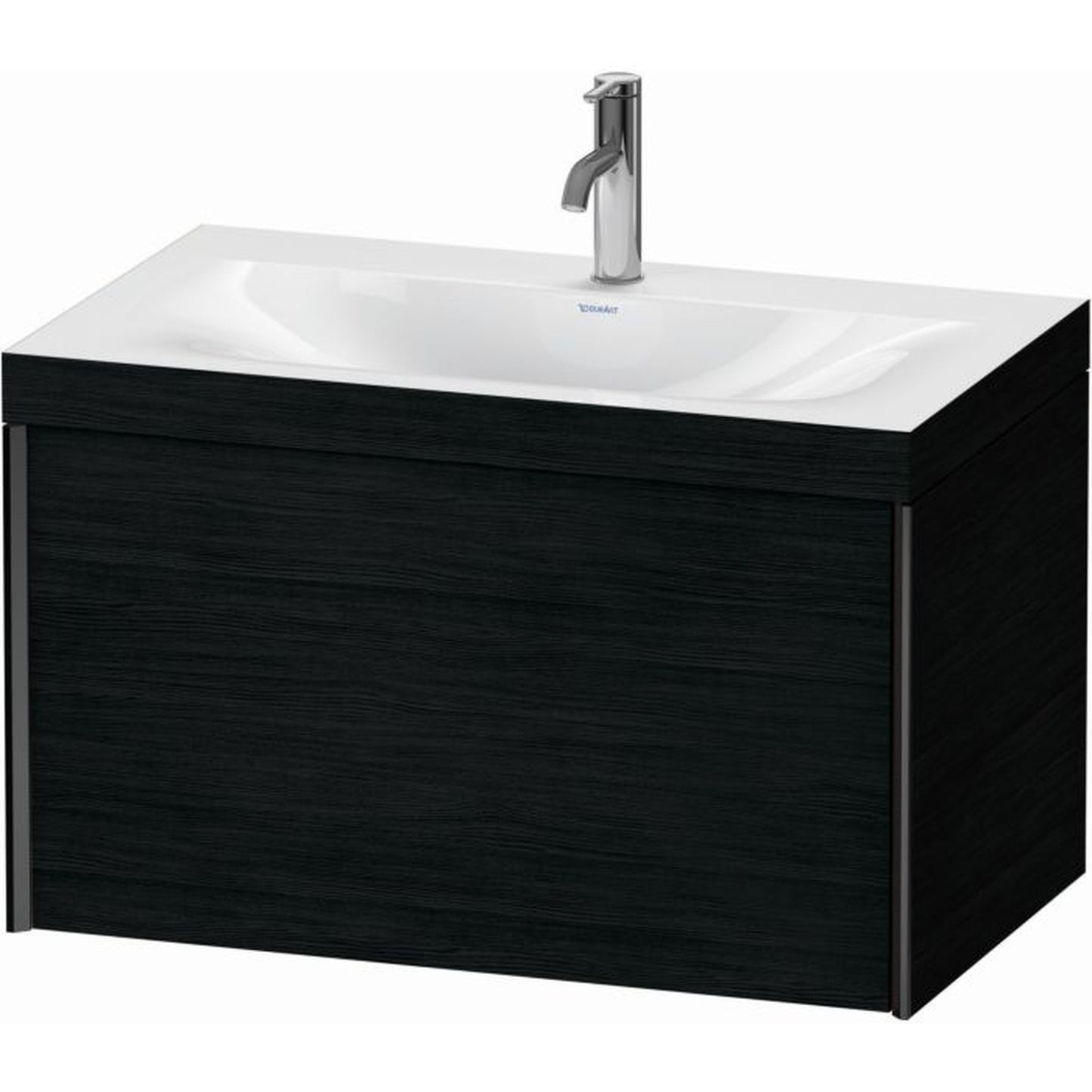 Duravit XViu 31" x 20" x 19" One Drawer C-Bonded Wall-Mount Vanity Kit With One Tap Hole, Oak Black (XV4610OB216C)