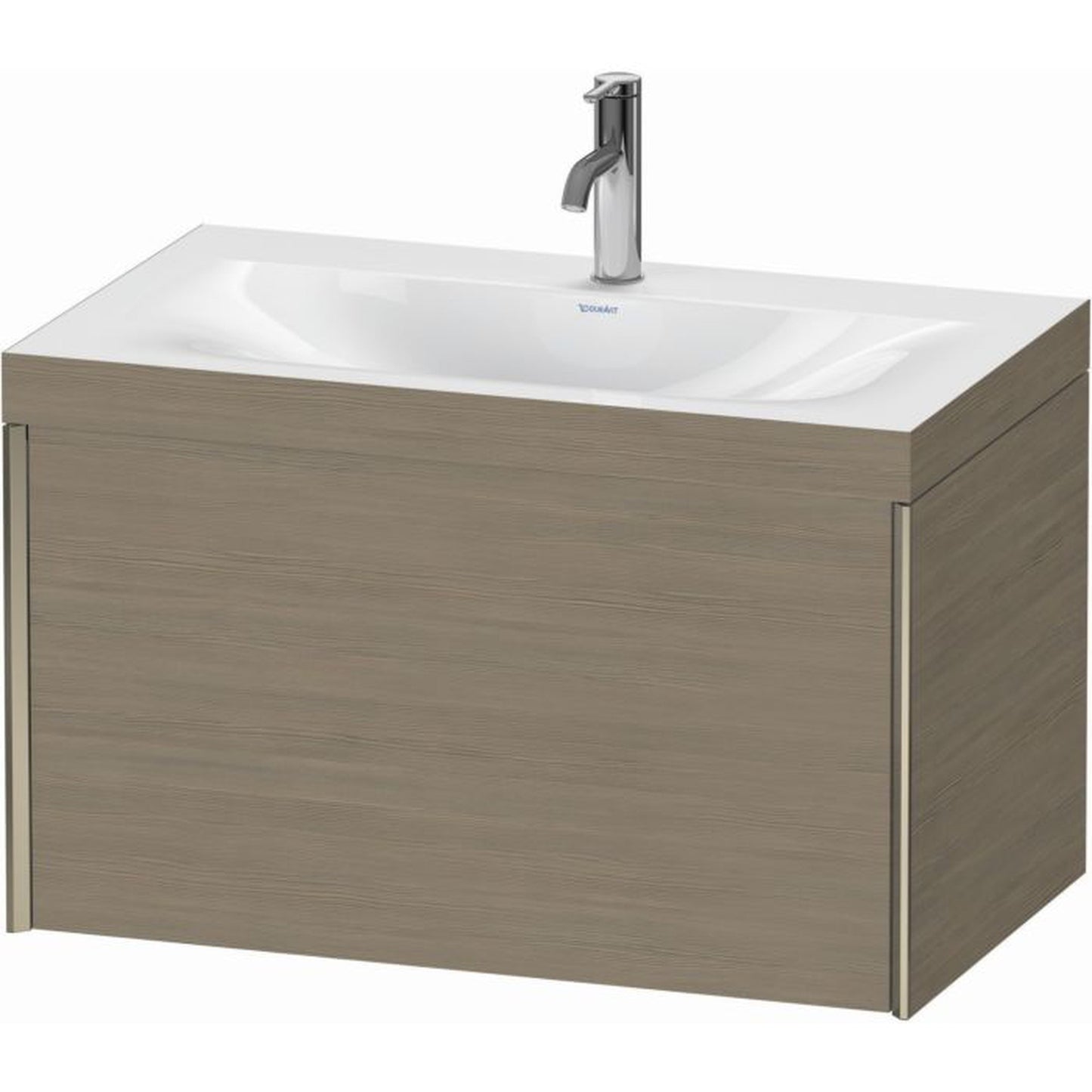 Duravit XViu 31" x 20" x 19" One Drawer C-Bonded Wall-Mount Vanity Kit With One Tap Hole, Oak Terra (XV4610OB135C)