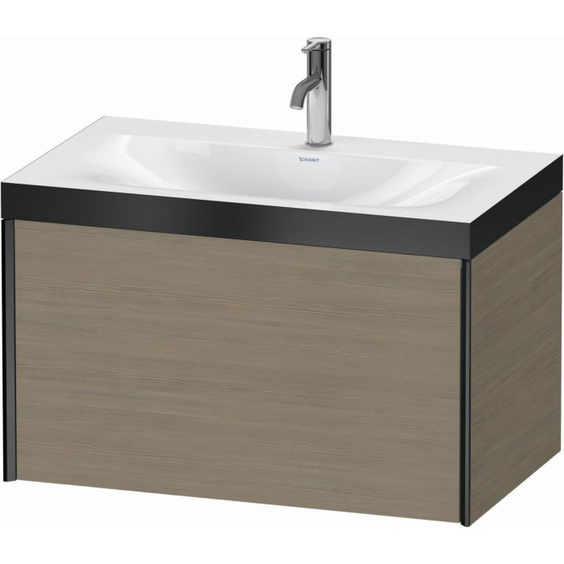 Duravit XViu 31" x 20" x 19" One Drawer C-Bonded Wall-Mount Vanity Kit With One Tap Hole, Oak Terra (XV4610OB235P)