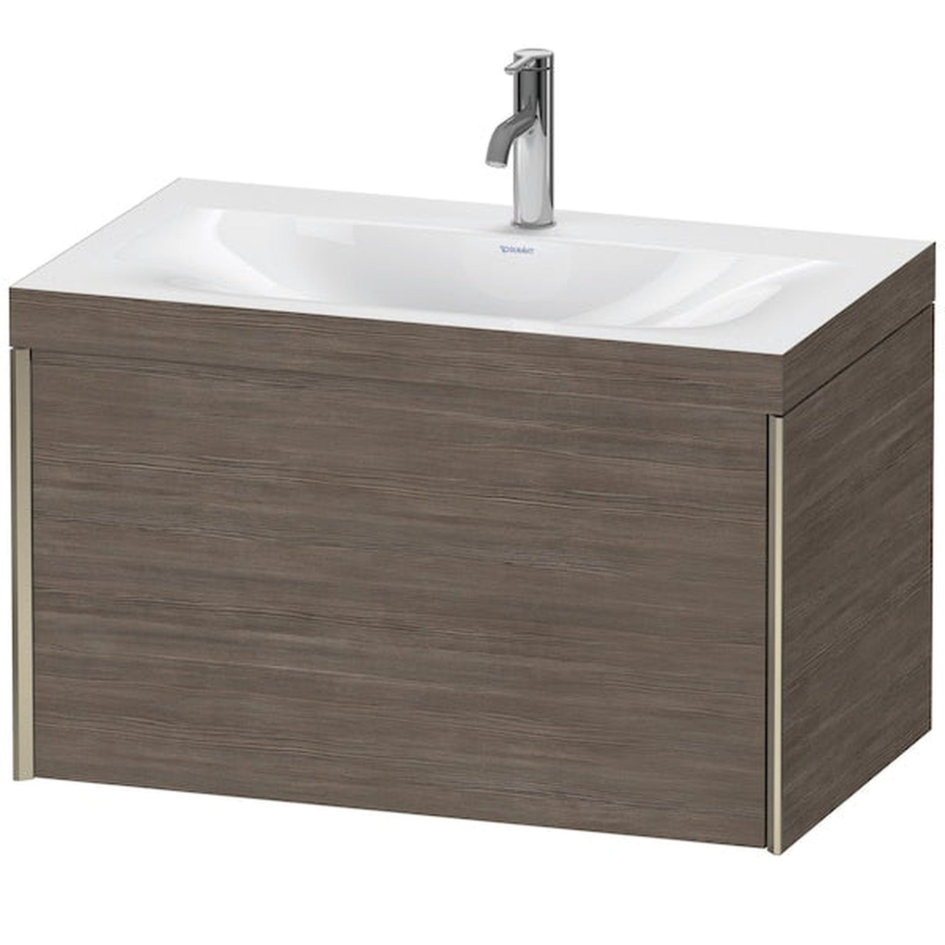 Duravit XViu 31" x 20" x 19" One Drawer C-Bonded Wall-Mount Vanity Kit With One Tap Hole, Pine Terra (XV4610OB151C)