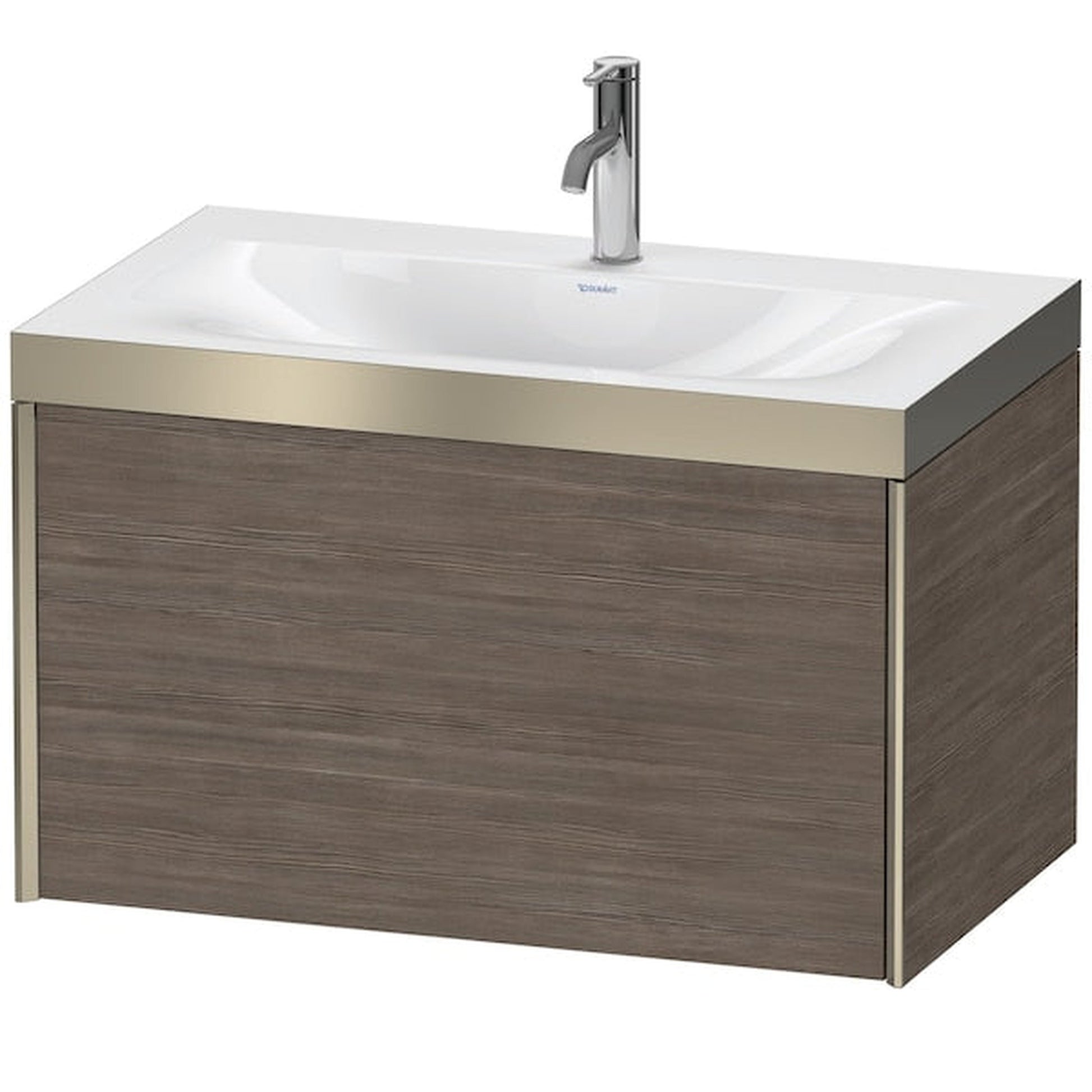 Duravit XViu 31" x 20" x 19" One Drawer C-Bonded Wall-Mount Vanity Kit With One Tap Hole, Pine Terra (XV4610OB151P)