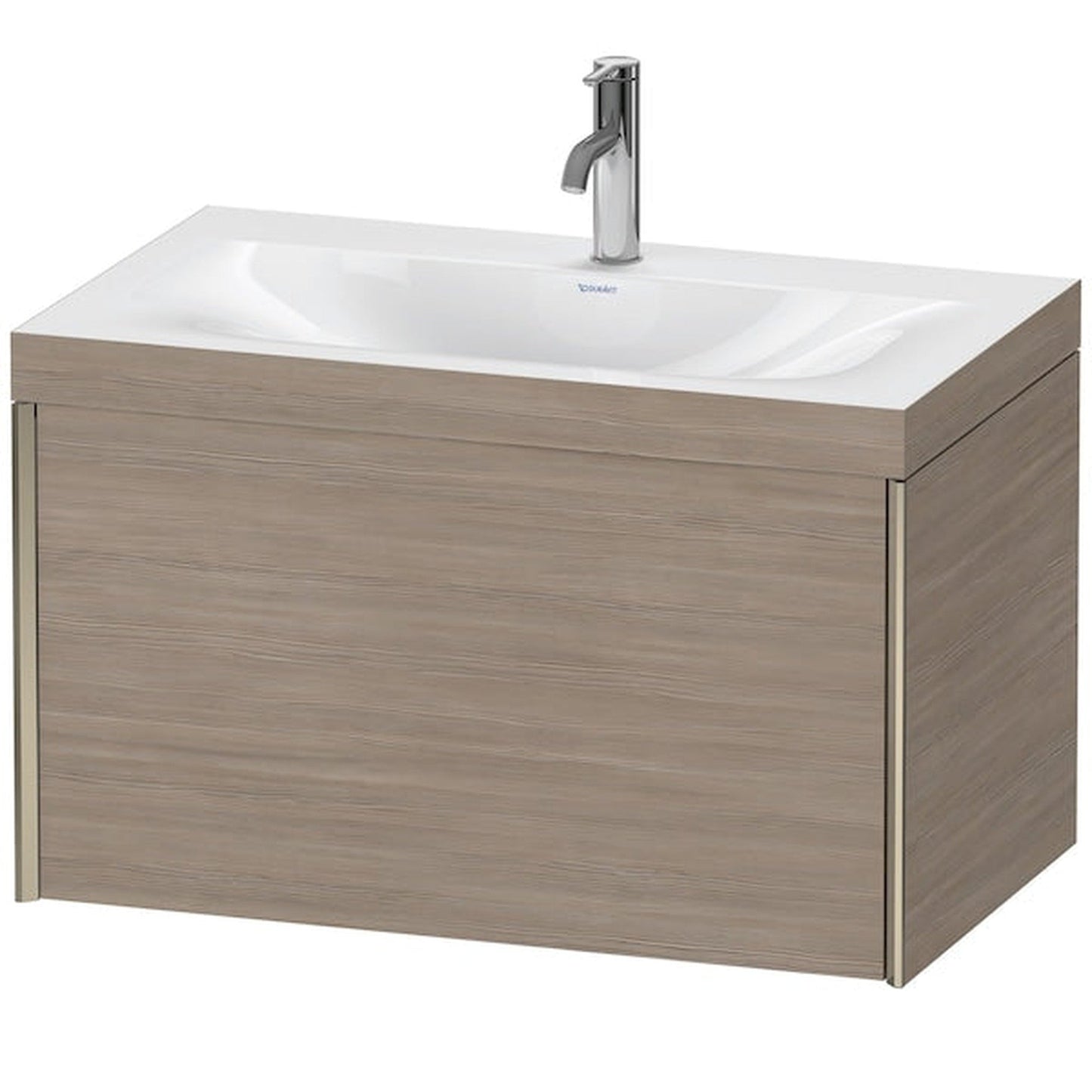 Duravit XViu 31" x 20" x 19" One Drawer C-Bonded Wall-Mount Vanity Kit With One Tap Hole, Silver Pine (XV4610OB131C)