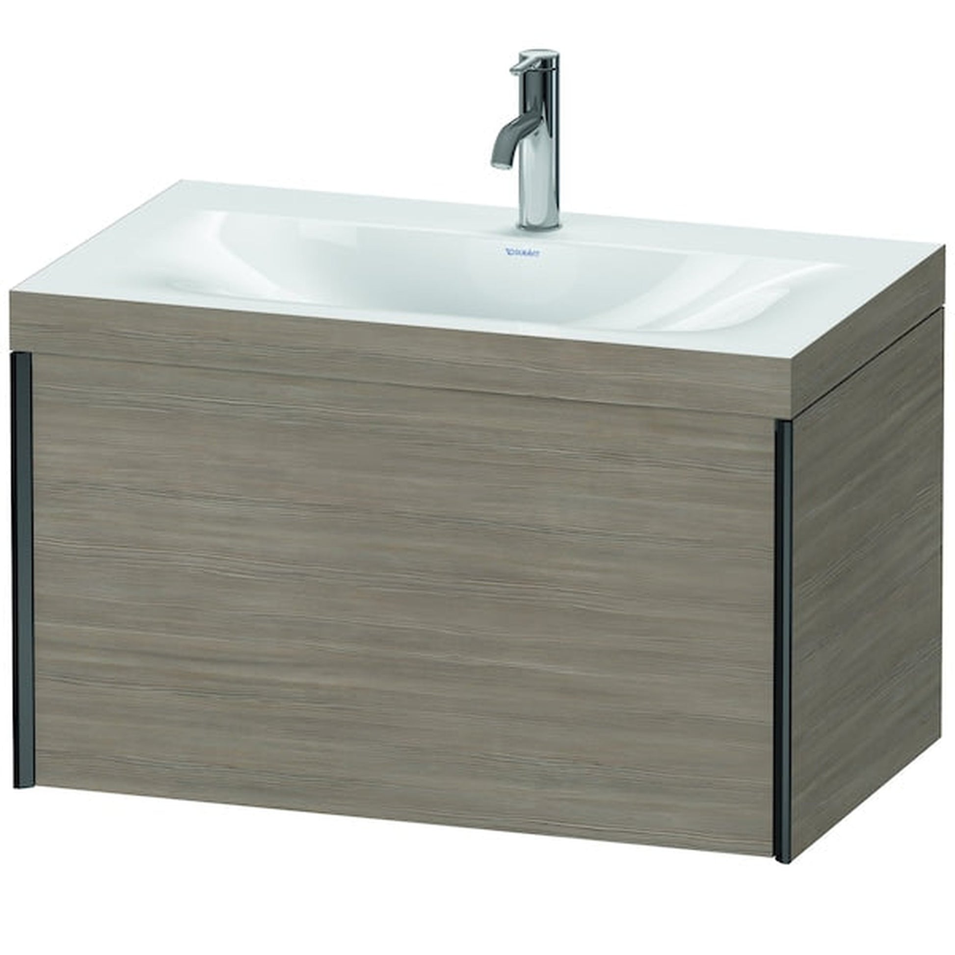 Duravit XViu 31" x 20" x 19" One Drawer C-Bonded Wall-Mount Vanity Kit With One Tap Hole, Silver Pine (XV4610OB231C)