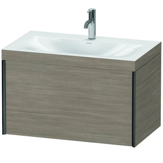 Duravit XViu 31" x 20" x 19" One Drawer C-Bonded Wall-Mount Vanity Kit With One Tap Hole, Silver Pine (XV4610OB231C)