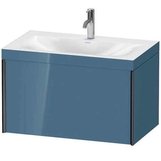 Duravit XViu 31" x 20" x 19" One Drawer C-Bonded Wall-Mount Vanity Kit With One Tap Hole, Stone Blue (XV4610OB247C)