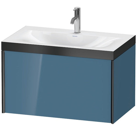 Duravit XViu 31" x 20" x 19" One Drawer C-Bonded Wall-Mount Vanity Kit With One Tap Hole, Stone Blue (XV4610OB247P)