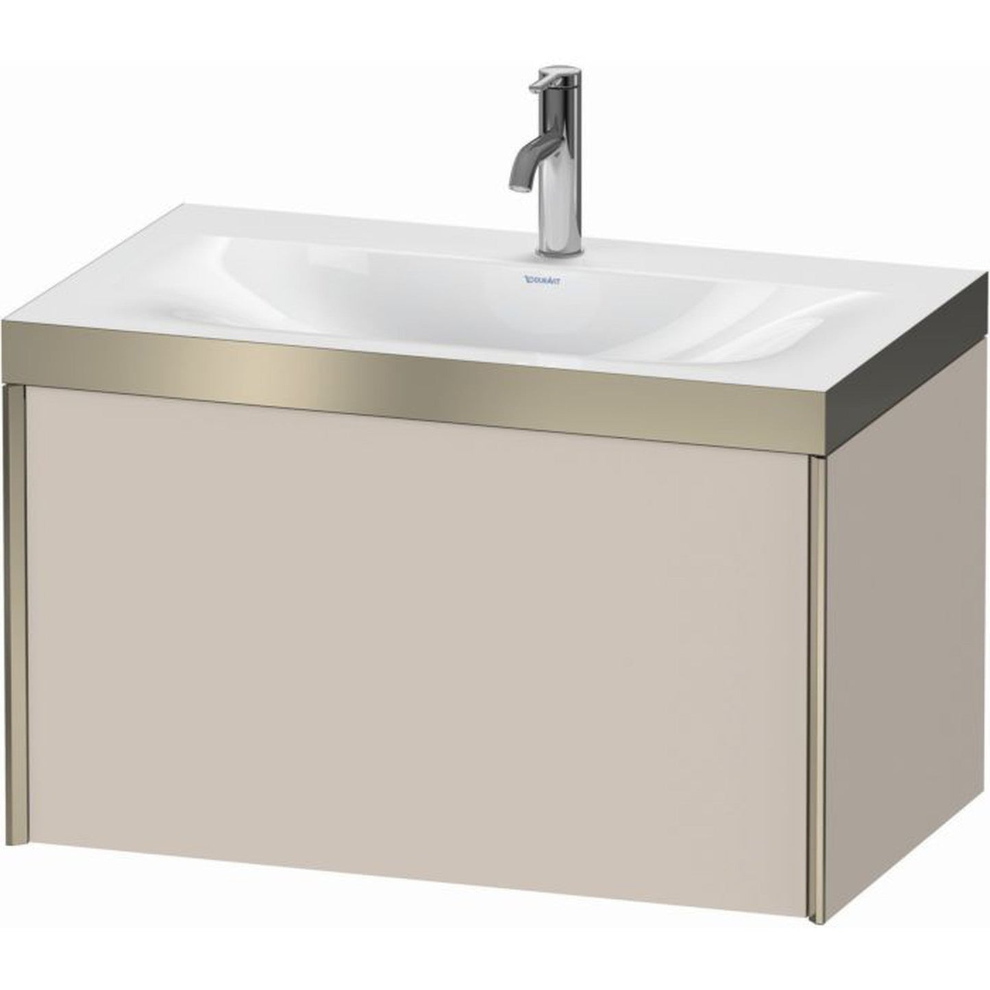 Duravit XViu 31" x 20" x 19" One Drawer C-Bonded Wall-Mount Vanity Kit With One Tap Hole, Taupe (XV4610OB191P)
